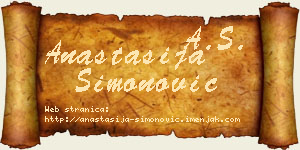 Anastasija Simonović vizit kartica